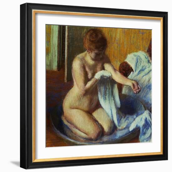 Woman in a Bathtub, 1885-Edgar Degas-Framed Giclee Print