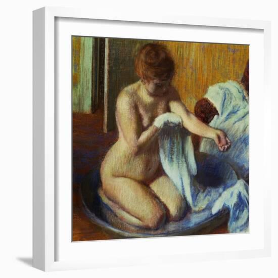 Woman in a Bathtub, 1885-Edgar Degas-Framed Premium Giclee Print