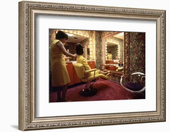 Woman in a Beauty Salon in the Harris County Domed Stadium 'Astrodome', Houston, TX, 1968-Mark Kauffman-Framed Photographic Print