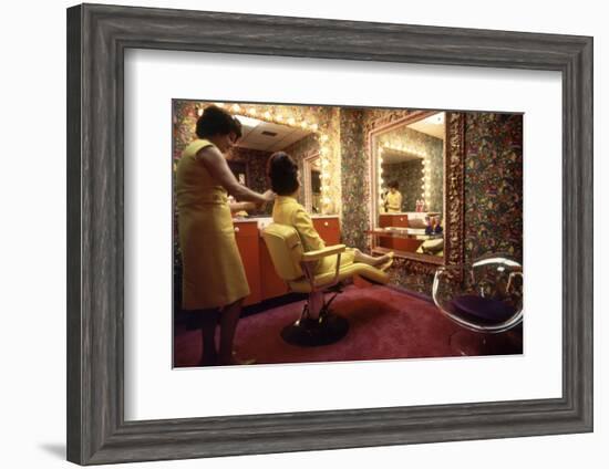 Woman in a Beauty Salon in the Harris County Domed Stadium 'Astrodome', Houston, TX, 1968-Mark Kauffman-Framed Photographic Print