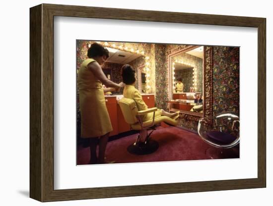 Woman in a Beauty Salon in the Harris County Domed Stadium 'Astrodome', Houston, TX, 1968-Mark Kauffman-Framed Photographic Print