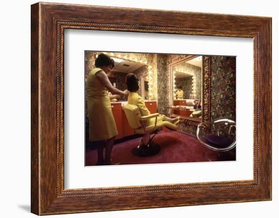 Woman in a Beauty Salon in the Harris County Domed Stadium 'Astrodome', Houston, TX, 1968-Mark Kauffman-Framed Photographic Print