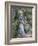 Woman in a Blue Dress Standing in the Garden at Saint-Cloud-Pierre-Auguste Renoir-Framed Giclee Print