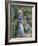 Woman in a Blue Dress Standing in the Garden at Saint-Cloud-Pierre-Auguste Renoir-Framed Giclee Print