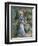 Woman in a Blue Dress Standing in the Garden at Saint-Cloud-Pierre-Auguste Renoir-Framed Giclee Print