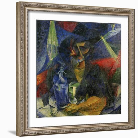 Woman in a Cafe: Compentrations of Lights and Planes-Umberto Boccioni-Framed Giclee Print