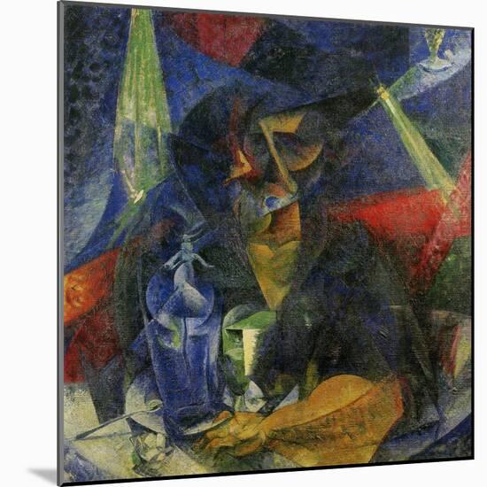 Woman in a Cafe: Compentrations of Lights and Planes-Umberto Boccioni-Mounted Giclee Print