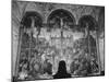 Woman in a Church Contemplating a Wall Painting of the Crucifixion-Carl Mydans-Mounted Photographic Print