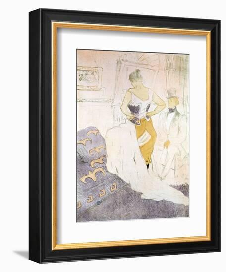 Woman in a Corset from 'Elles', 1896-Henri de Toulouse-Lautrec-Framed Giclee Print