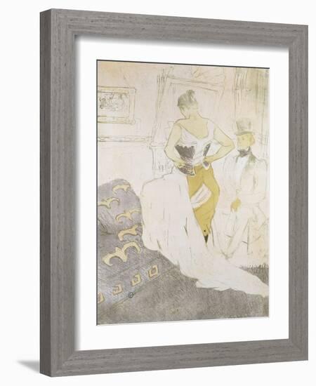 Woman in a Corset, from Elles; Femme En Corset, from Elles, 1896-Henri de Toulouse-Lautrec-Framed Giclee Print