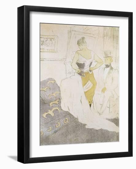 Woman in a Corset, from Elles; Femme En Corset, from Elles, 1896-Henri de Toulouse-Lautrec-Framed Giclee Print