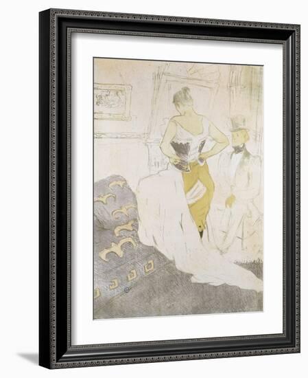 Woman in a Corset, from Elles-Henri de Toulouse-Lautrec-Framed Giclee Print