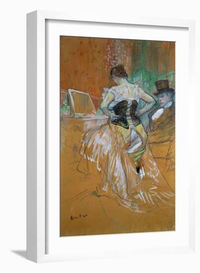 Woman in a Corset-Henri de Toulouse-Lautrec-Framed Giclee Print