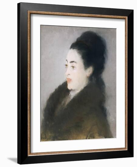 Woman in a Fur Coat in Profile, 1879-Edouard Manet-Framed Giclee Print