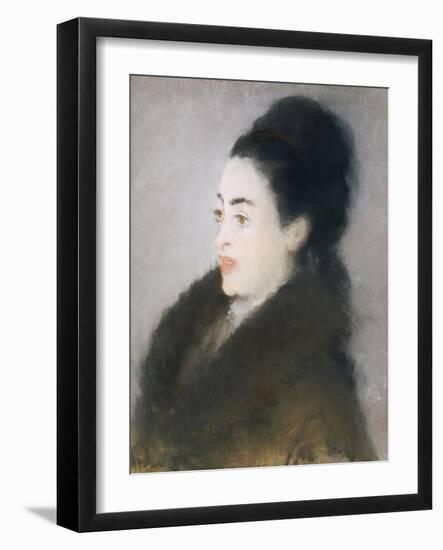 Woman in a Fur Coat in Profile, 1879-Edouard Manet-Framed Giclee Print