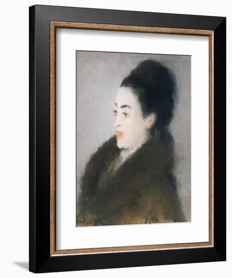 Woman in a Fur Coat in Profile, 1879-Edouard Manet-Framed Giclee Print