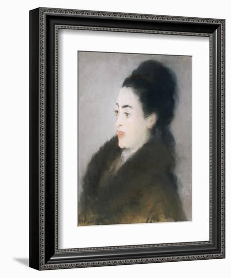 Woman in a Fur Coat in Profile, 1879-Edouard Manet-Framed Giclee Print