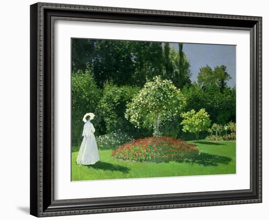 Woman in a Garden, 1867-Claude Monet-Framed Giclee Print