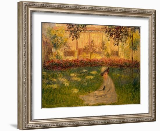 Woman in a Garden, 1876-Claude Monet-Framed Giclee Print