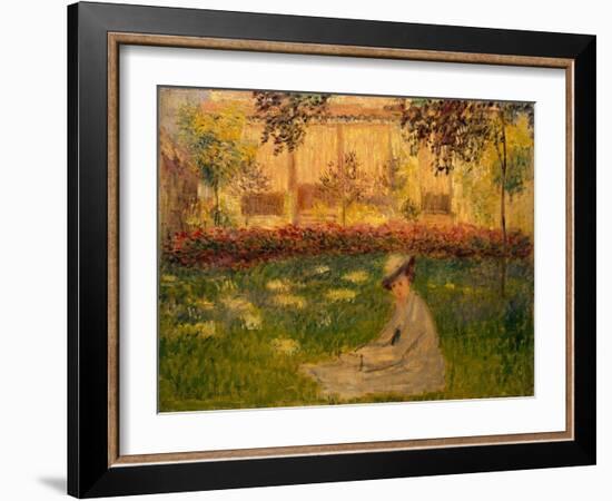 Woman in a Garden, 1876-Claude Monet-Framed Giclee Print