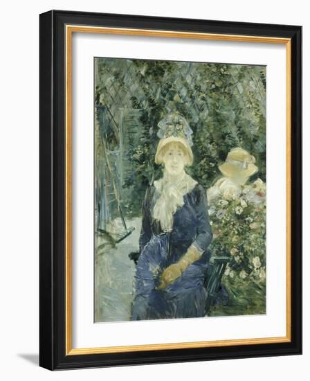 Woman in a Garden, 1882-83-Berthe Morisot-Framed Giclee Print