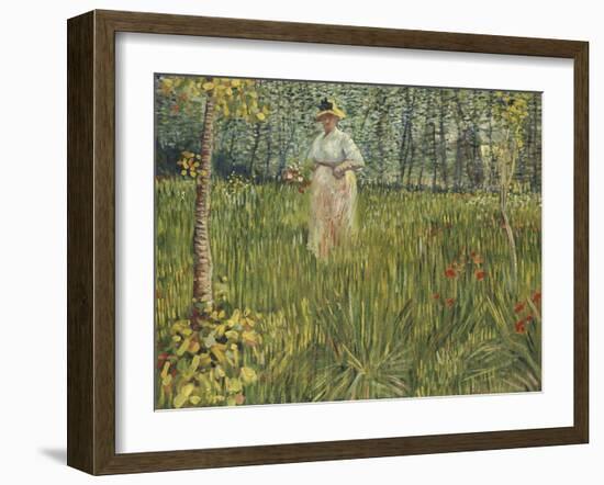 Woman in a Garden, 1887-Vincent van Gogh-Framed Giclee Print