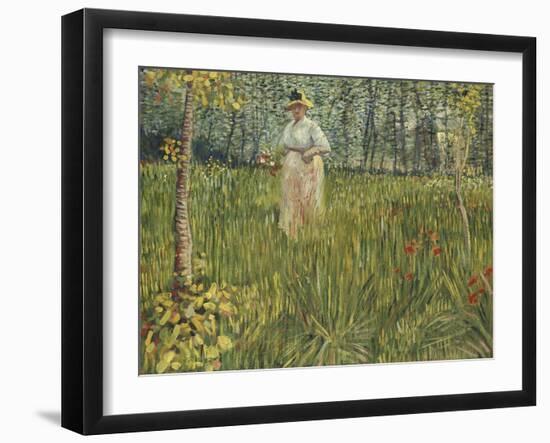 Woman in a Garden, 1887-Vincent van Gogh-Framed Giclee Print