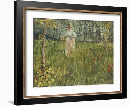 Woman in a Garden, 1887-Vincent van Gogh-Framed Giclee Print