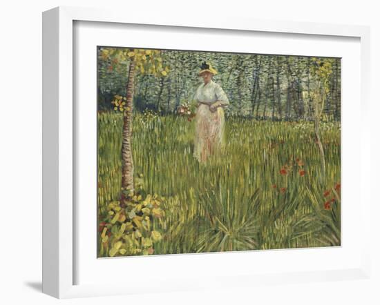 Woman in a Garden, 1887-Vincent van Gogh-Framed Giclee Print