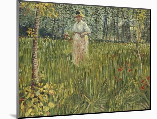 Woman in a Garden, 1887-Vincent van Gogh-Mounted Giclee Print