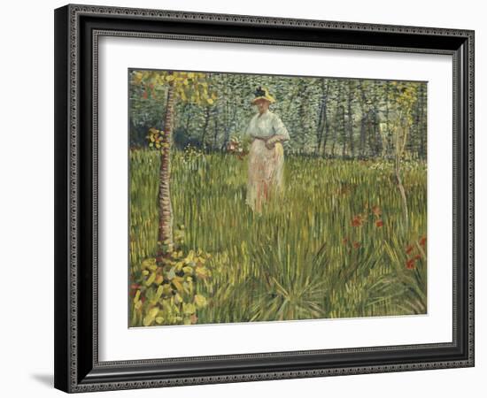 Woman in a Garden, 1887-Vincent van Gogh-Framed Giclee Print