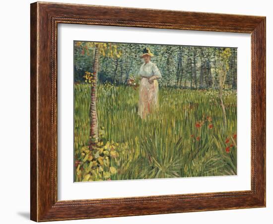 Woman in a Garden (Femme Dans Un Jardin), 1887-Vincent van Gogh-Framed Giclee Print