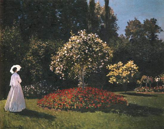 Woman in a Garden-Pierre-Auguste Renoir-Framed Textured Art