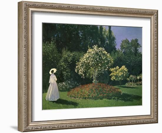 Woman in a Garden-Claude Monet-Framed Giclee Print