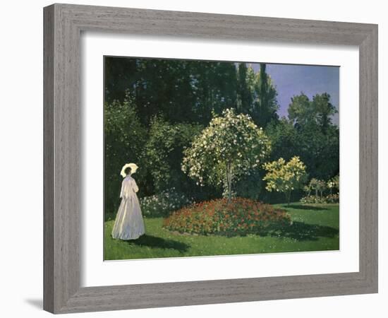 Woman in a Garden-Claude Monet-Framed Giclee Print