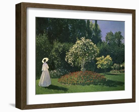 Woman in a Garden-Claude Monet-Framed Giclee Print