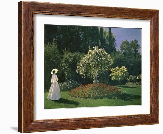 Woman in a Garden-Claude Monet-Framed Giclee Print