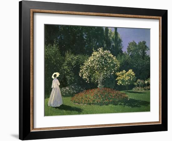 Woman in a Garden-Claude Monet-Framed Giclee Print