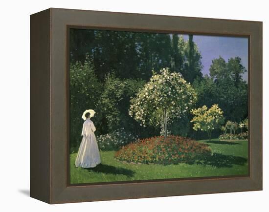 Woman in a Garden-Claude Monet-Framed Premier Image Canvas