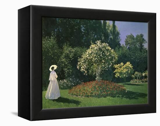 Woman in a Garden-Claude Monet-Framed Premier Image Canvas