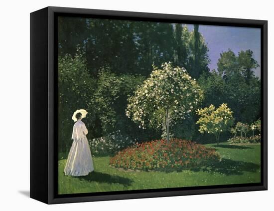 Woman in a Garden-Claude Monet-Framed Premier Image Canvas