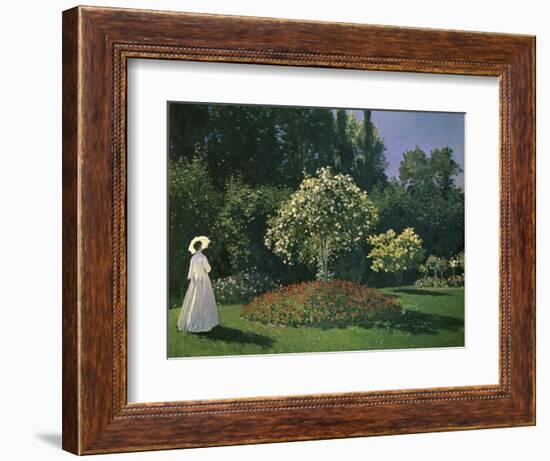 Woman in a Garden-Claude Monet-Framed Premium Giclee Print