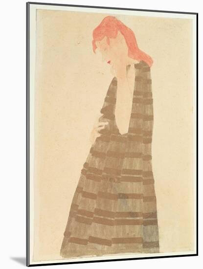 Woman in a Golden Cape, 1908-Egon Schiele-Mounted Giclee Print