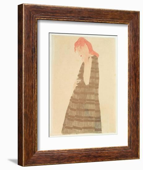 Woman in a Golden Cape, 1908-Egon Schiele-Framed Giclee Print