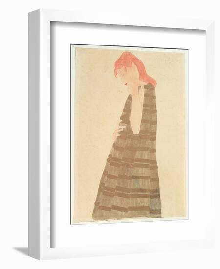 Woman in a Golden Cape, 1908-Egon Schiele-Framed Giclee Print