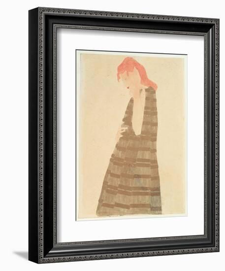 Woman in a Golden Cape, 1908-Egon Schiele-Framed Giclee Print