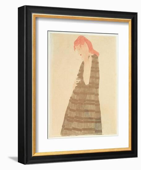 Woman in a Golden Cape, 1908-Egon Schiele-Framed Giclee Print