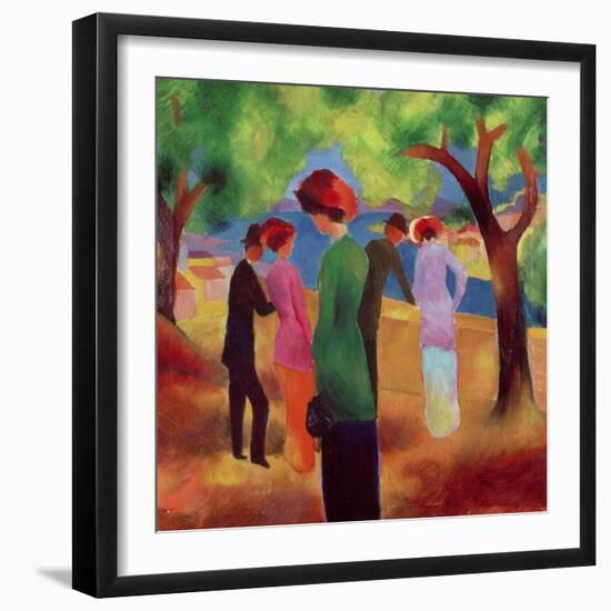 Woman in a Green Jacket, 1913-Auguste Macke-Framed Giclee Print