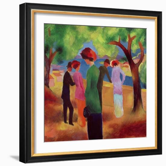 Woman in a Green Jacket, 1913-Auguste Macke-Framed Giclee Print