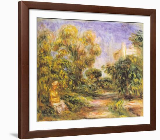 Woman in a Landscape-Pierre-Auguste Renoir-Framed Art Print